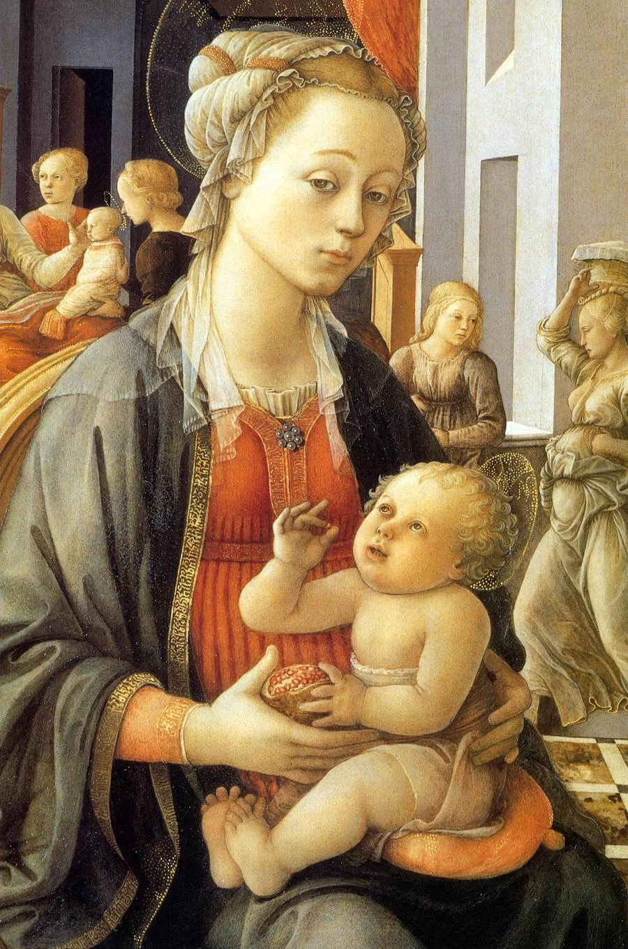 Madonna col Bambino e scene della vita di Sant'Anna - Palazzo Pitti, Firenze, dettaglio